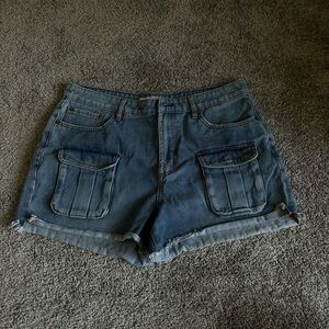 7 Seven Blue Jean Shorts Relaxed Fit